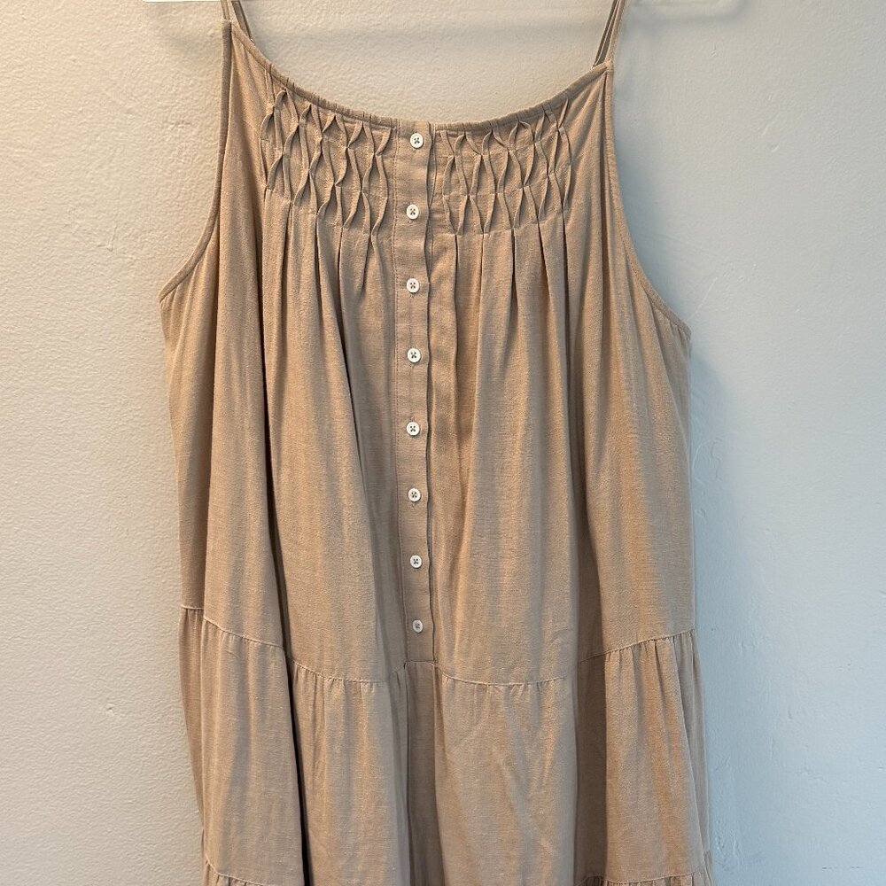 NWOT Elie Tahari's Sleeveless midi-dress. Pale clay/beige. Size XL